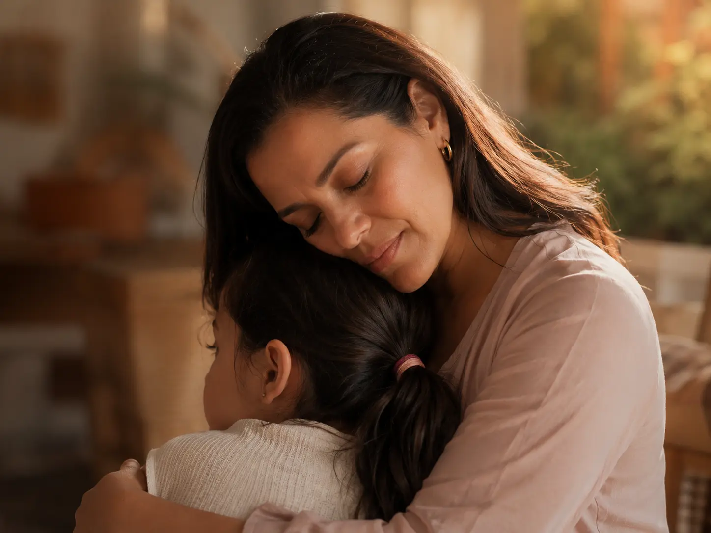 Madre abrazando a su hija